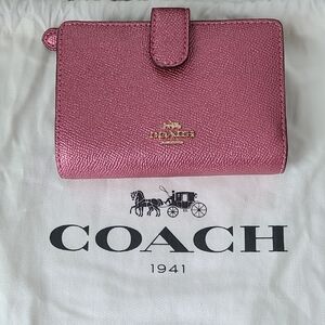 Coach Metallic Pink Wallet